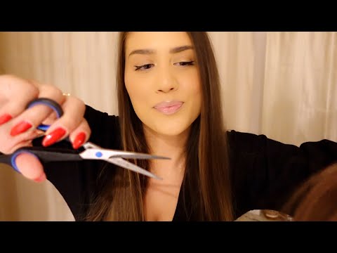 ASMR | Trimming, Brushing, Spraying & Cutting Your Hair