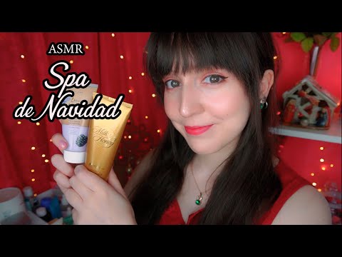 ⭐ASMR [Sub] Spa de Navidad en Español🎄Limpieza de Cara y Manos, Masaje de Rostro y Manos