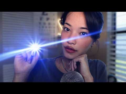 ASMR Eye Exam Light Triggers 👁️ Clicky Mouth Sounds, Tingly Whispers, Fast Roleplay for Sleep