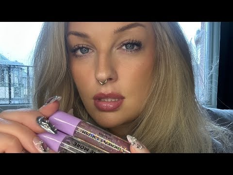 ASMR- super relaxing lipgloss & mouth sounds in the rain 🌧️ WITH success subliminal