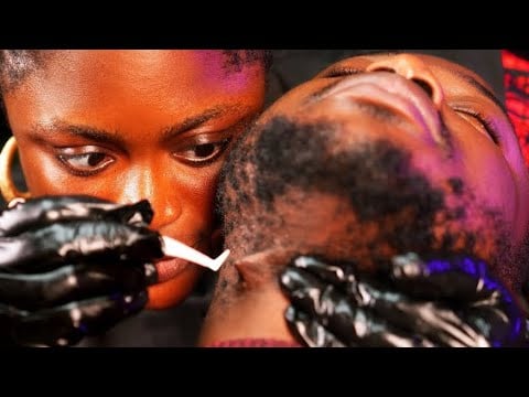 ASMR Intense Beard Scratching & Neck Massage (Ingrown Hair Removal + Nitpicking)4 Deep Sleep. No Gum