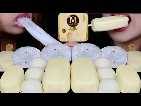 ASMR BIG DAIFUKU CREAM MOCHI, WHITE CHOCOLATE MAGNUM ICE CREAM BARS, CRUNCHY BON BON ICE CREAMS 먹방