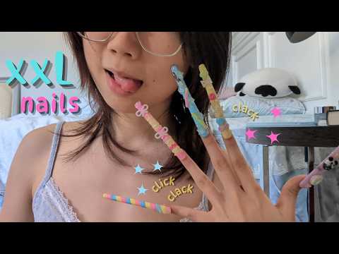 asmr | fast, kinda aggressive xxl nail clacking and tappinggg