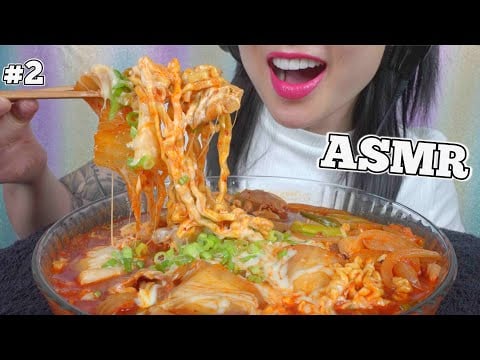 ASMR #COOKING SPICY CHEESY SAMYANG NOODLES MARATHON #2 (EATING SOUNDS) NO TALKING | SAS-ASMR