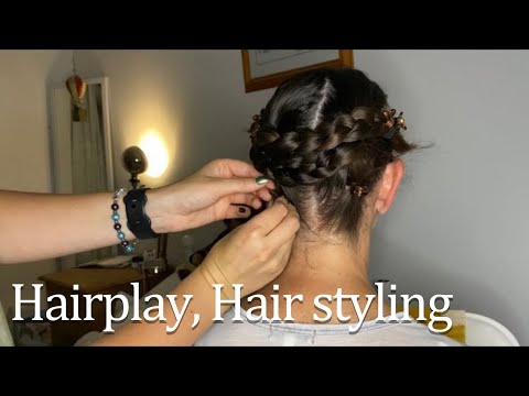 [ASMR] Real Person Hairplay ASMR | Hair Brushing, Styling, Parting