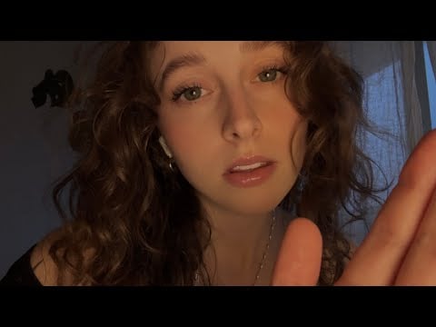 ASMR close up lofi whispers and mouth sounds (low light + rain) 