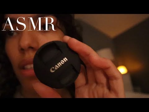 ASMR camera + tripod sounds with heavy rain