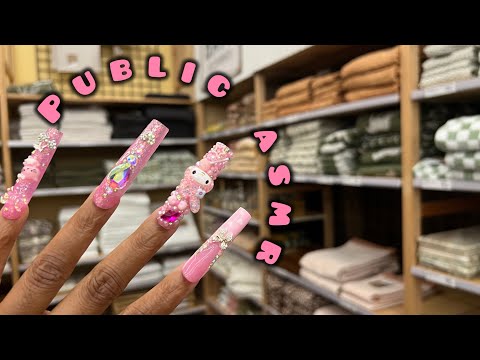 PUBLIC ASMR IN WORLD MARKET | Lofi, Fabric Scratching, Camera Tapping, Scratching & More 