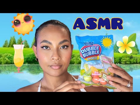 ASMR Chewing Dubble Bubble  Lemonade Stand Gumballs , Limeade Pink Lemonade Flavor , Satisfying