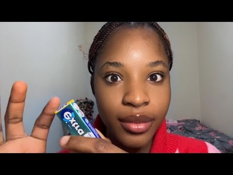 ASMR- Gum Chewing: trying out this gum I got from my school (whispering) 