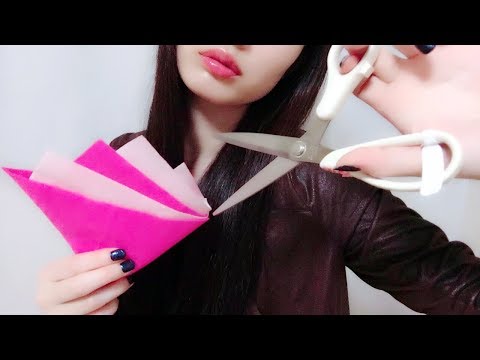 ［ASMR］囁き声~ハサミで自宅にあるもの切ってみた！8種類の音聴き比べ♩ | 音フェチ