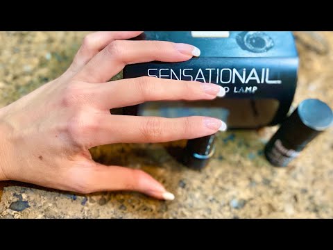 ASMR French Manicure on Long Natural Nails (Up-Close)