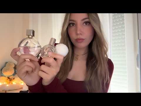 ASMR My Perfume Collection 🍒 (glass tapping, scratching, rambling)