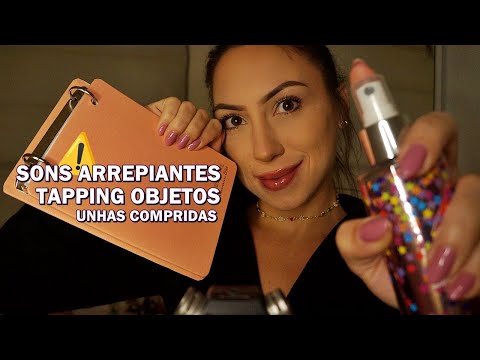 ASMR: TAPPING UNHAS COMPRIDAS em objetos e QUE CAUSAM SONO!