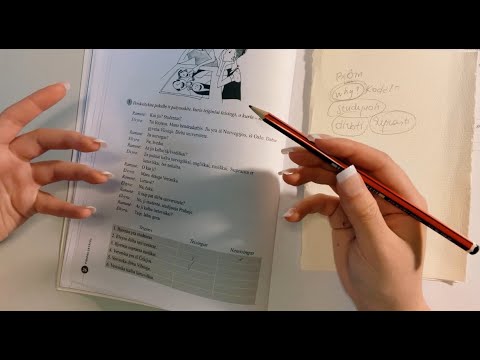 ASMR Lithuanian lesson | clicky whispers | writing sounds