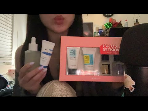 ASMR Korean Skincare Haul (Lot's of whispers, rambling)