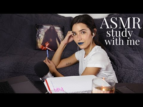 ASMR Study With Me! (Inaudible whispers, tapping, paper sounds, keyboard, study ambiance)