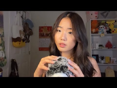 MELTING YOUR BRAIN fluffy mic scratching + mouth sounds ASMR 