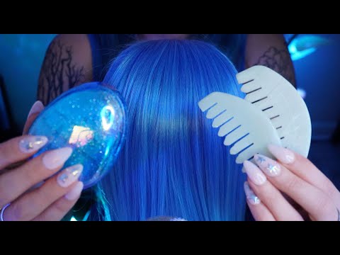 Hair Play & Tapping ASMR 🩵