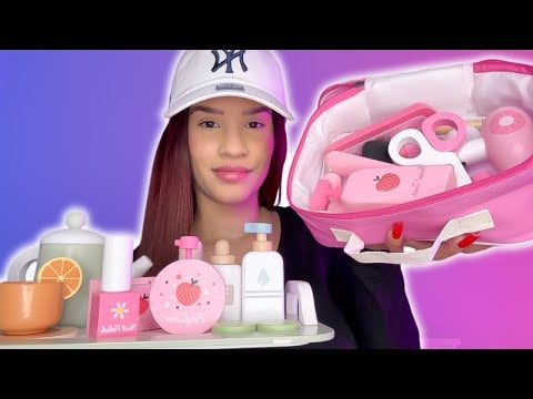 Asmr te maquillo, corte de pelo, skincare, te pinto las uñas y + (TODO DE MADERA)