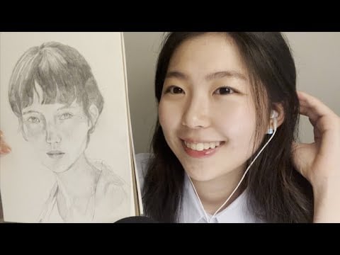 ASMR Drawing your portrait in class | Chatty Friend, Pencil Sound ✏️