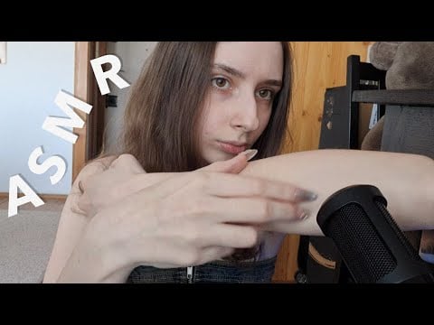 Scratching clothes, bare skin with mouth sounds ASMR
