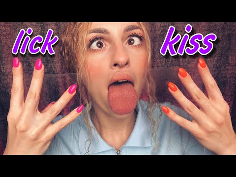 ASMR Glass Licking Kissing 🤤 Wet sounds | mouth sounds 🤪