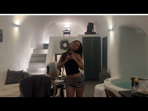 ASMR in our greek airbnb!! (santorini house tour public asmr) 