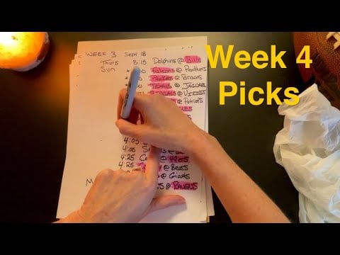Relaxing NFL Week 4 2025 ASMR ~ Game Times + My Picks for Every Matchup 🏈✨