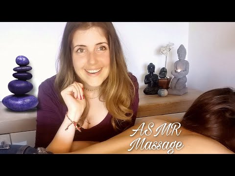 ASMR deutsch 💜 TINGLY BACK MASSAGE & WHISPERING you to sleep mit TATJANA ASMR | oil sounds (german)