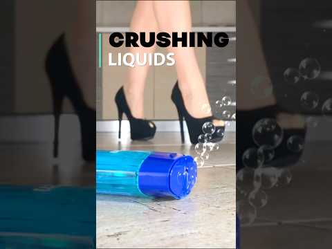 Pea vs. Liquids! High Heels Crushing Things! Oddly Satisfying! ASMR