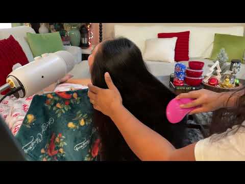 Real Person Relaxing | ASMR | Hair Playing, Hair Styling Head Massage Hair Brushing W/ Accessories