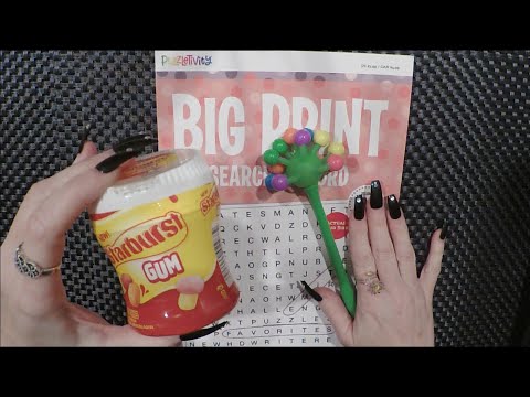 ASMR Gum Chewing Word Search | Crunchy Starburst Gum | Whispered