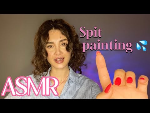 Spit painting ASMR (scratching,hand movement) | ای اس ام آر اسپیت پینتینگ نقاشى با آب دهن 