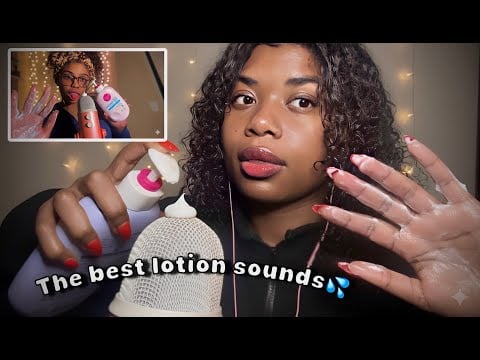 ASMR WET LOTION COLLAB💦+ CLICKY MOUTH SOUNDS ASMR 👄 DIRECTLY ON THE MIC ! @asmrbybrit 