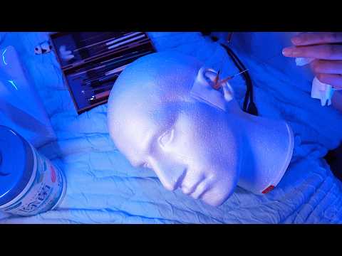 ASMR Rough Realistic Ear Cleaning Before Sleep 😴 SR3D dummy head, ear blowing / 雑リアル耳かき