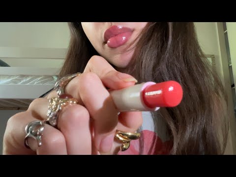 ASMR pink MAKEUP in 2 minutes | lots of camera touching 