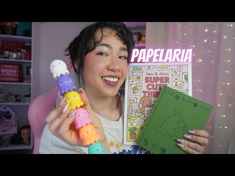 ASMR POV: LOJA DE PAPELARIA (Descrevendo Objetos, Canetinhas, Cadernos e mais)