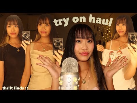 ASMR huge thrift try on haul & ramble 🧚🏻ྀི˚.༘⋆ (8 pieces for $28??!)