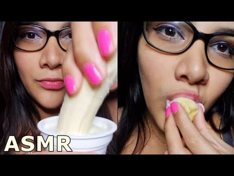 ASMR comiendo banana con yogurt + Roleplay de Novia | ASMR con Aceite |ASMR en Español