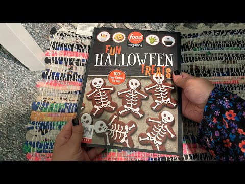 ASMR Magazine Page Turning flipping through Halloween Baking magazine Whispering,Tapping on cover