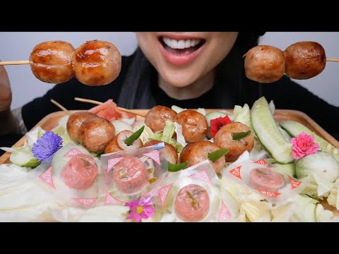 FERMENTED PORK + THAI ISAAN SAUSAGE (ASMR EATING SOUNDS) LIGHT WHISPERS | SAS-ASMR