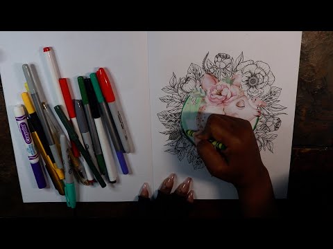 Coloring Happy Holidays ASMR Chewing Gum Sounds