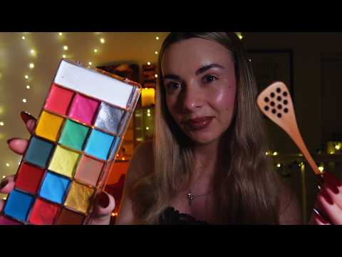ASMR relaxing mouth sounds & visuals 👄 honey & paint 🍯🎨