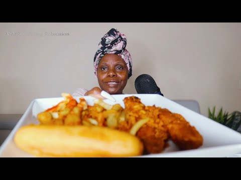 Lets Talk Fried Fish Okra And Fries ASMR Eating Sounds