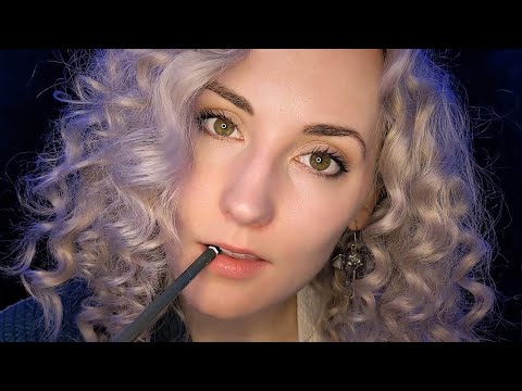 ♡ Gentle Pencil Nibbling & Face Tracing // Semi-inaudible Whispers ASMR