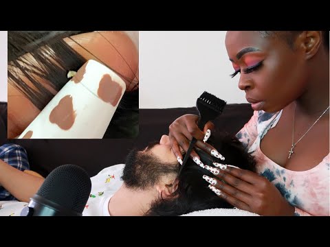 [ASMR] Nitpicking Whiteheads on Hair | Zoomed | Scalp Scratching Check Up.