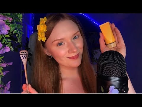 ASMR live😴Spit painting, Plucking, Honey spoon, Inaudible whisper, Makeup,Fizzy thunderstorm 🌩️
