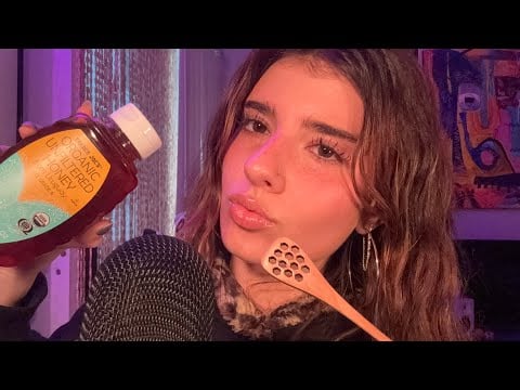 [ASMR] Mouth Sounds With Honey Spoon🍯