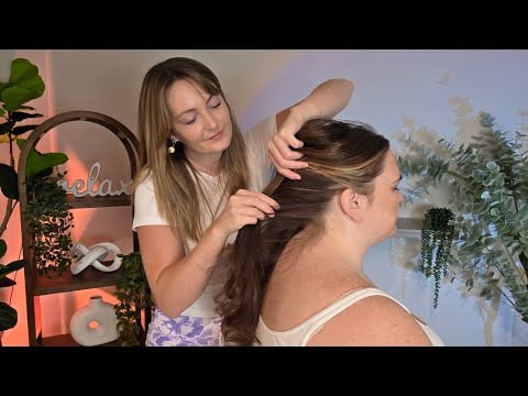 ASMR She Got The Shivers! Scalp Scratches, Neck and Shoulder Relaxing Tingles & Hair Braiding